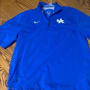 Short sleeved lined dri-fit pullover.